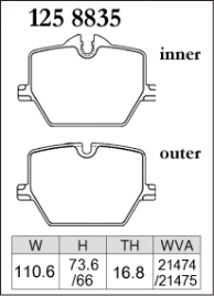 Тормозные колодки Dixcel Z type Z-1258835 BMW G20 330i, G29 Z4 M40i, Toyota Supra スープラ (A90), задние